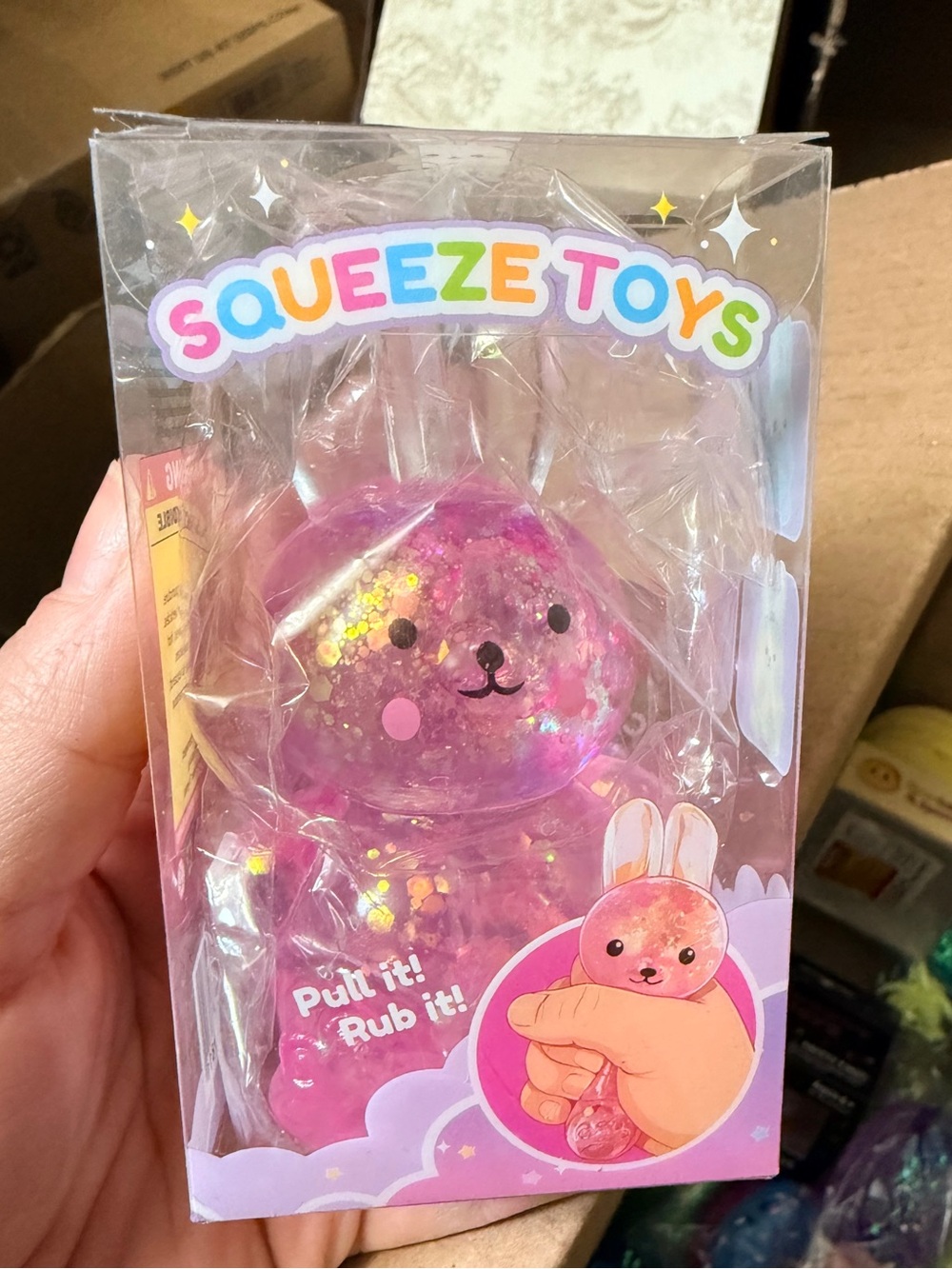 Pink Glitter Bunny Squishy